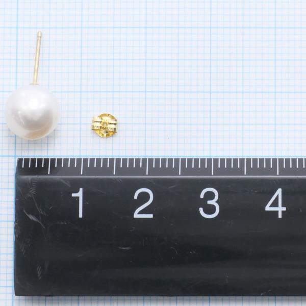 18K Yellow Gold Pearl Earrings for Women - Classic Elegant Stud Earrings for Wedding, Party & Gift Giving
