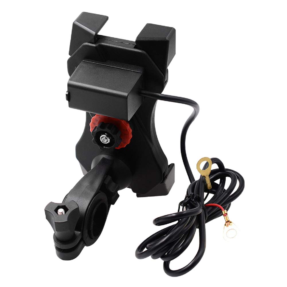Motorcycle Phone Mount with USB Charging - Universal Handlebar Phone Holder for GPS Navigation & Secure Riding - Compatible with iPhone, Samsung, Android Smartphones - Perfect for Motorcycle, Bike, Scooter & ATV Adventures