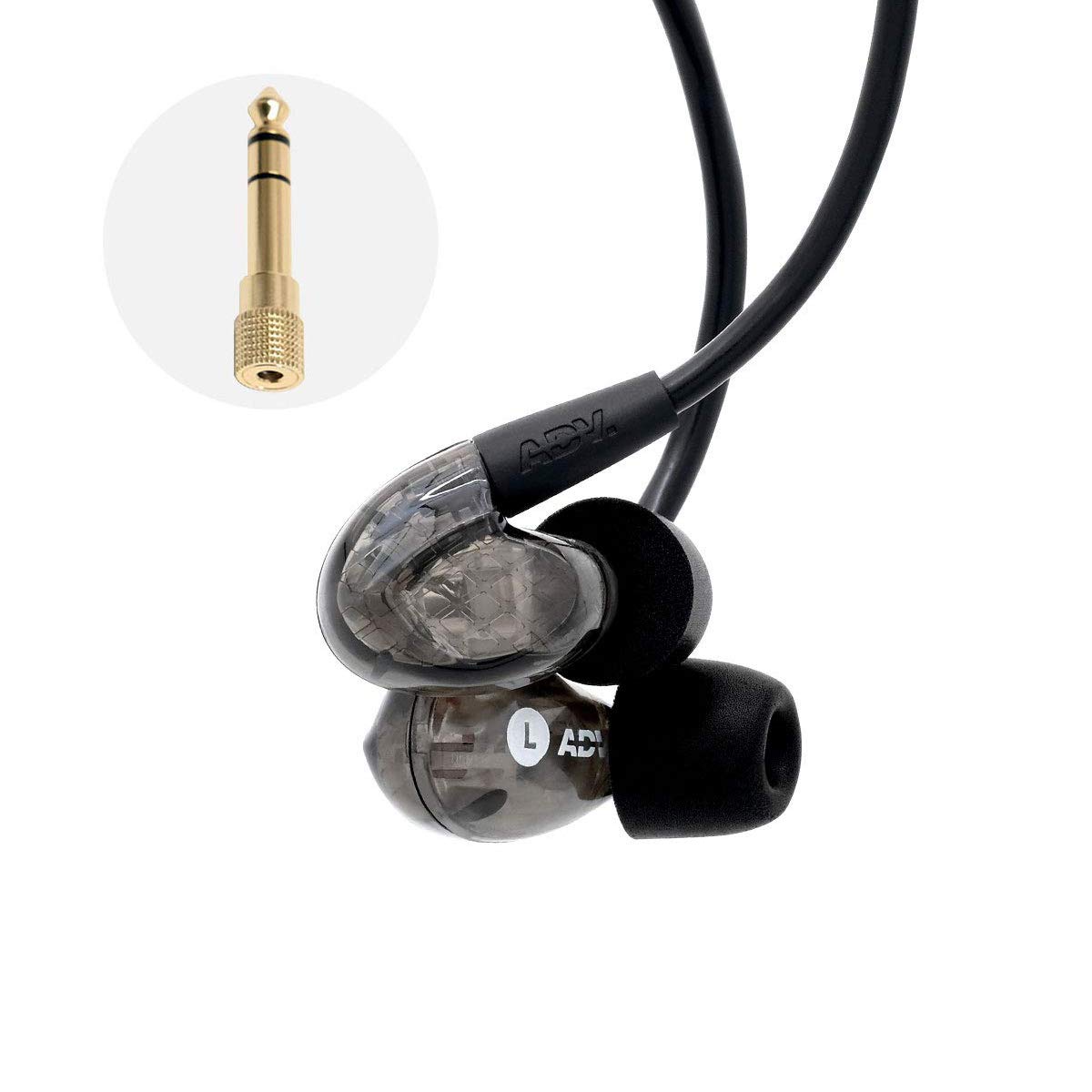 ADVANCED SOUND GROUP ADV. Model 2 Live Edition Wired In-Ear Headphones - 3.5mm Jack for Phones & Laptops, Sweatproof Design for Running, Gym Workouts - No Mic (Black) | Perfect for Fitness Enthusiasts & Commuters