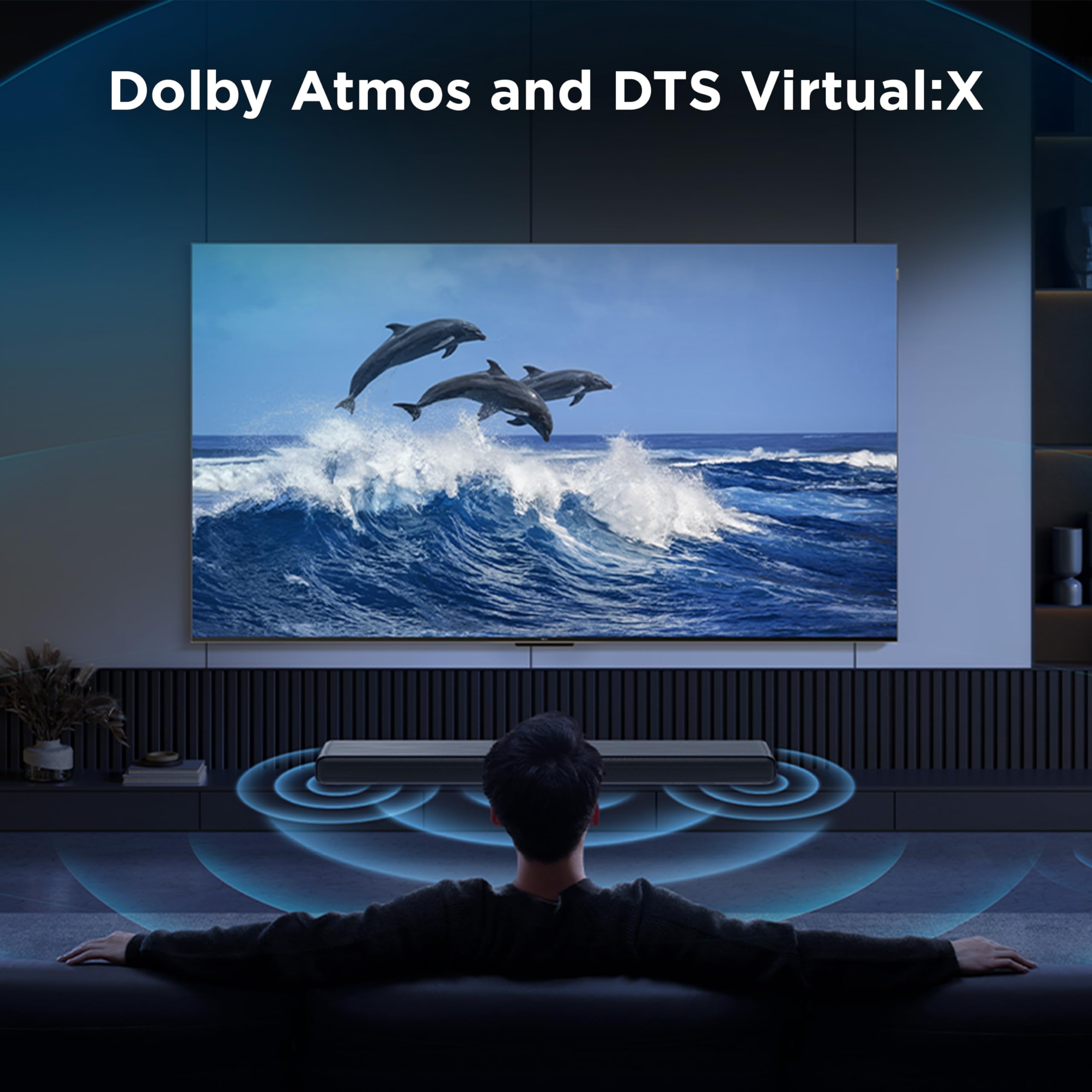 TCL S55H S Class 2.1 Channel Sound Bar with Dolby Atmos & DTS Virtual:X - Wireless Subwoofer, Bluetooth Streaming, Auto Room Calibration - Perfect for Home Theater, Gaming & Movie Nights