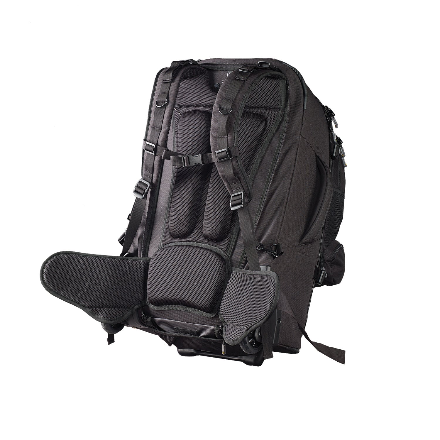 Caribee Skymaster III 80L Wheeled Travel Backpack - Large Durable Carry-On Luggage for Adventure Travel & Camping - Perfect for Hiking, Airplane Trips & Outdoor Exploration (Black)