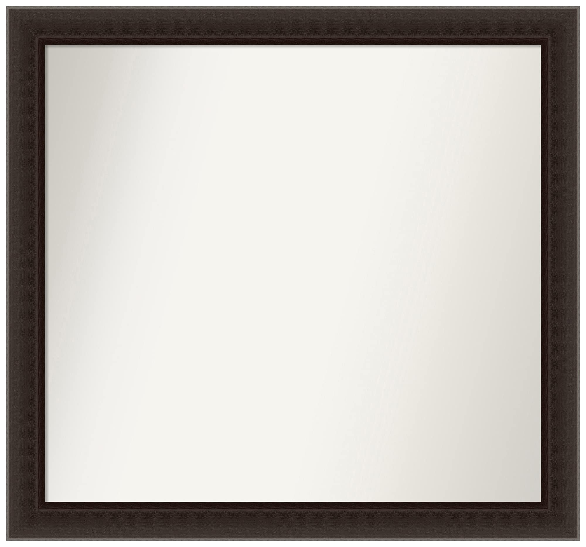 Amanti Art Non-Beveled Custom Wall Mirror - 27.5 x 29.5 Inches, Romano Espresso Narrow Frame - Bathroom, Living Room, Bedroom Decor - Various Sizes Available