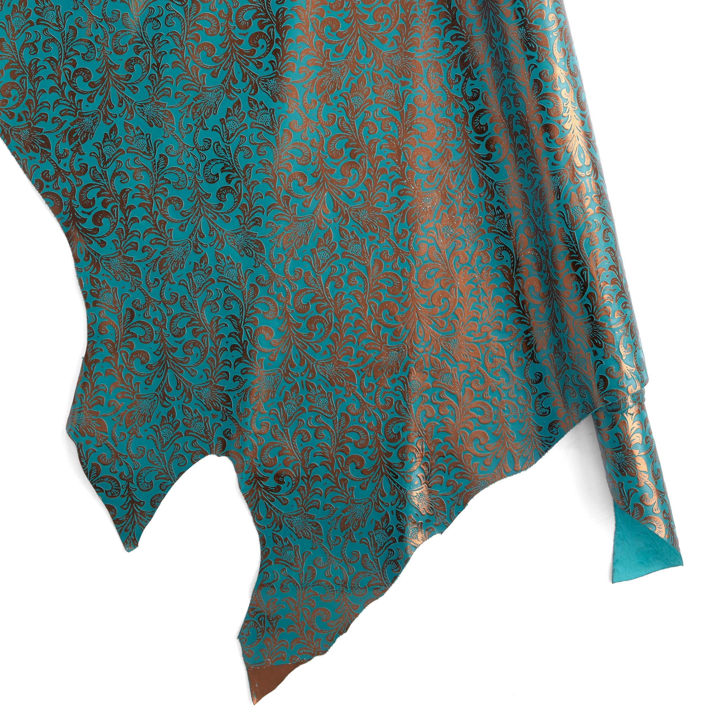 Embossed Metallic Floral Side Turquoise Handbag - Stylish Women's Crossbody Purse for Casual Outings & Evening Events