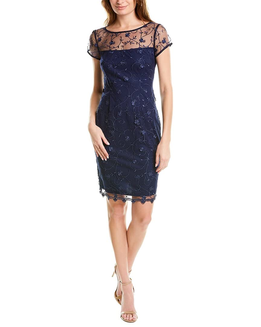 Adrianna Papell Women's Embroidered Sheath Dress - Elegant Formal Gown for Weddings, Parties & Special Occasions