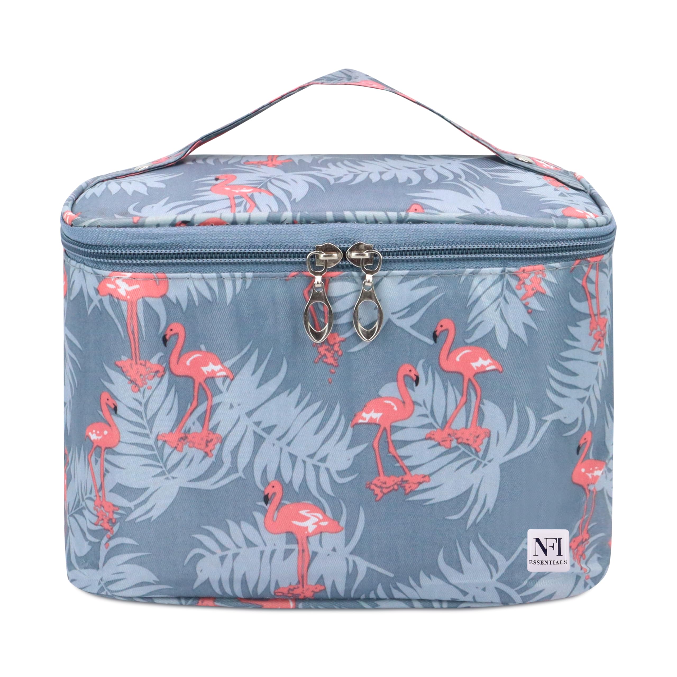 NFI Essentials Printed Cosmetic Organizer Bag - Waterproof Makeup Travel Pouch for Women & Girls | Perfect for Toiletries, Makeup Storage & Vanity Organization | Great for Travel, Gym & Daily Use