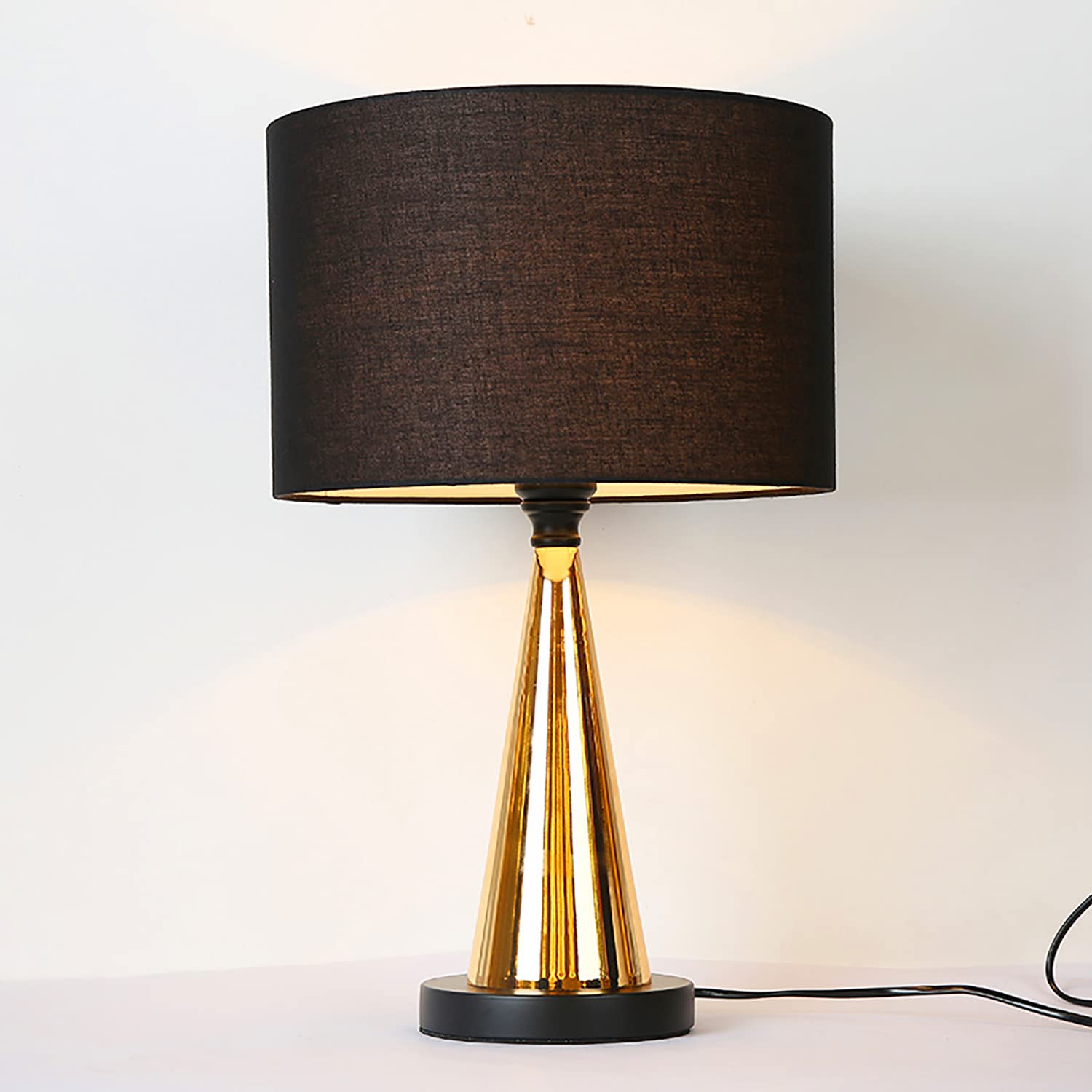 Modern LED Desk Lamp with E27 Fabric Lampshade - Warm White Light for Bedroom, Living Room, Office & Hotel Decor - Creative Table Lamp for Reading, Working & Relaxing