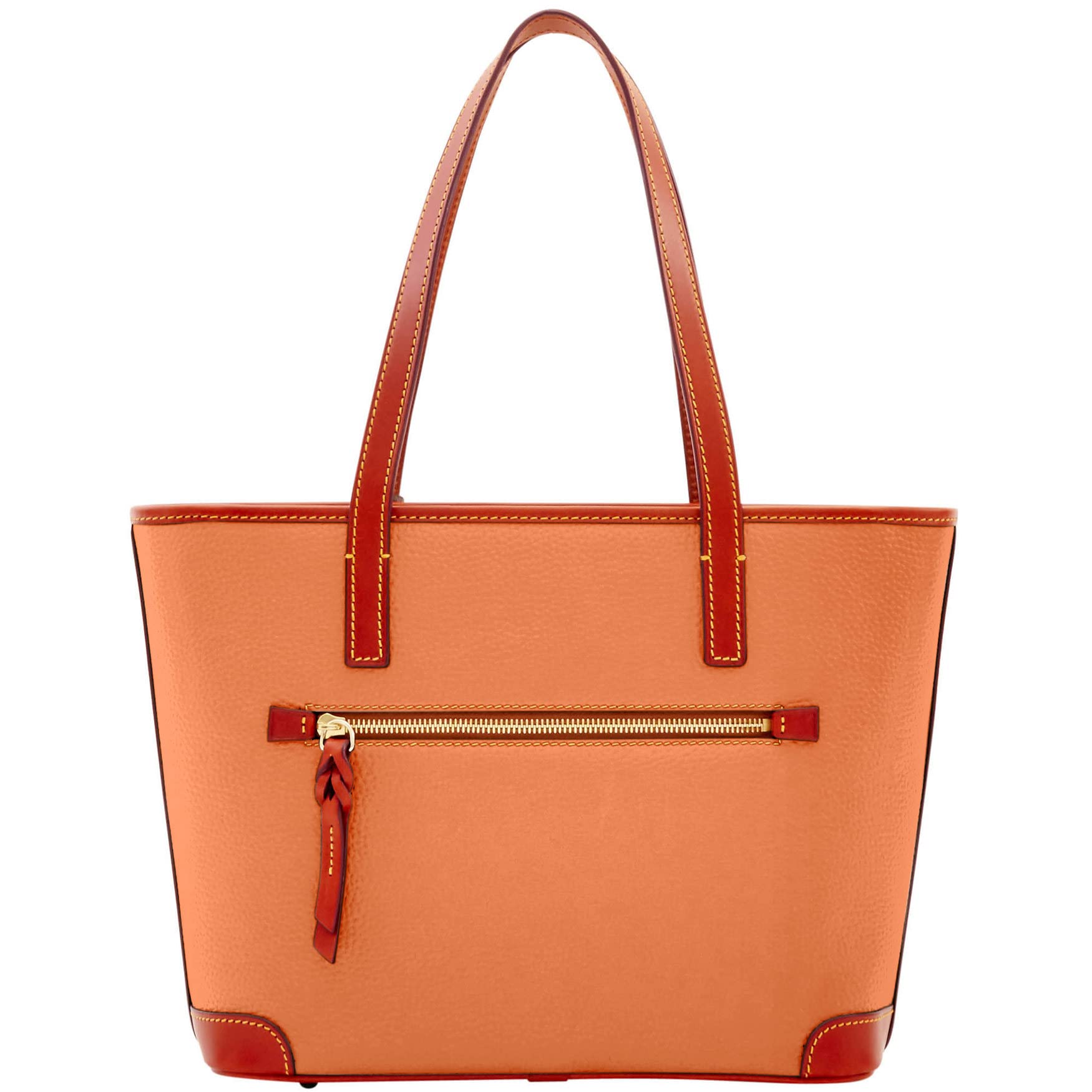 Dooney & Bourke Pebble Grain Charleston Tote Handbag for Women - Apricot Leather Shoulder Bag, Spacious Work Tote with Zip Top - Perfect for Office, Travel & Everyday Use