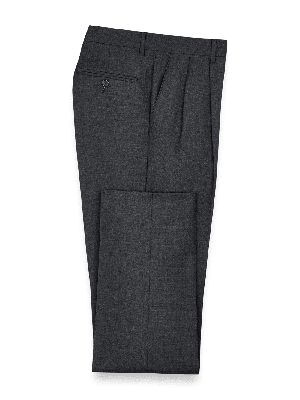Premium Wool Gabardine Dress Pants for Men - Classic Charcoal Gray - Perfect for Office, Business Meetings & Formal Occasions