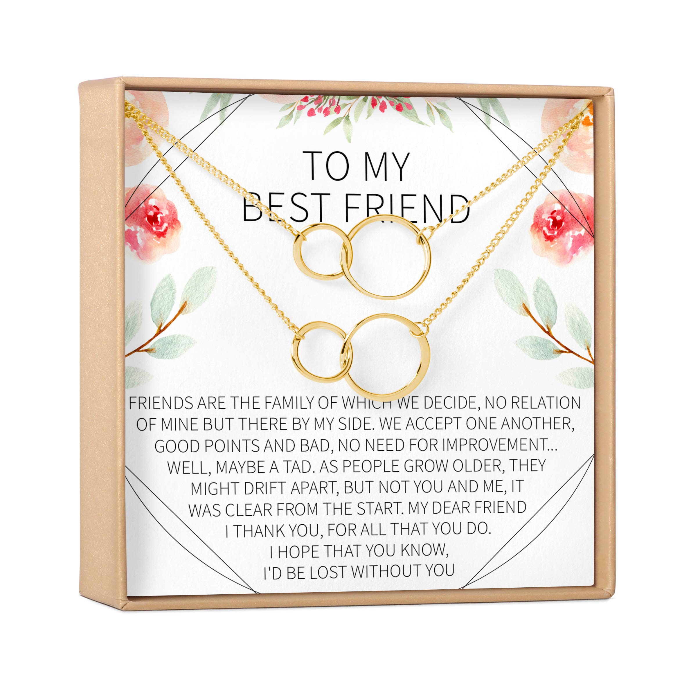Dear Ava Best Friend Necklace - Sterling Silver Heart Pendant with Gift Card, Perfect Birthday & Holiday Present for Women, Friendship Jewelry for Sister, BFF, Mom | Anniversary, Valentine's Day, Christmas Gift Idea