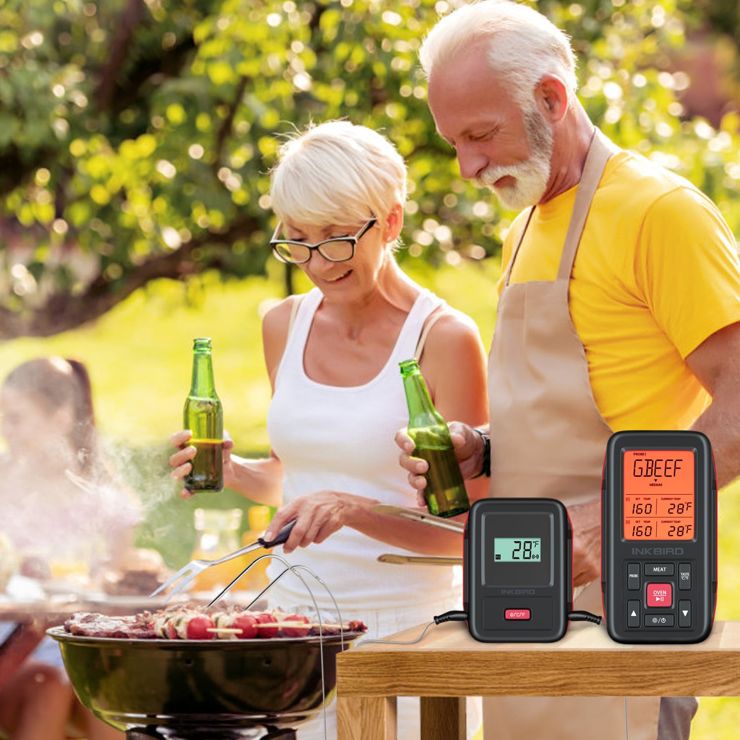 Wireless BBQ Grill Thermometer with Dual Probes - IRF 2SA Digital Meat Thermometer for Smoking, Grilling & Baking - Perfect for Backyard BBQs, Camping & Outdoor Cooking