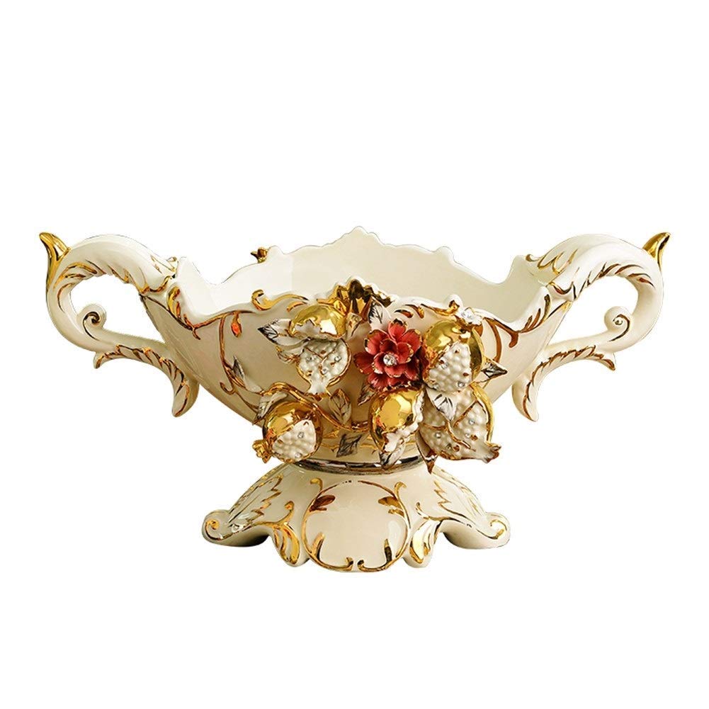 European Style Ceramic Fruit Plate Set - Large Decorative Dried Fruit Tray for Dining Table, Kitchen Counter, and Party Serving | Elegant Home Decor for Fruits, Nuts, and Snacks