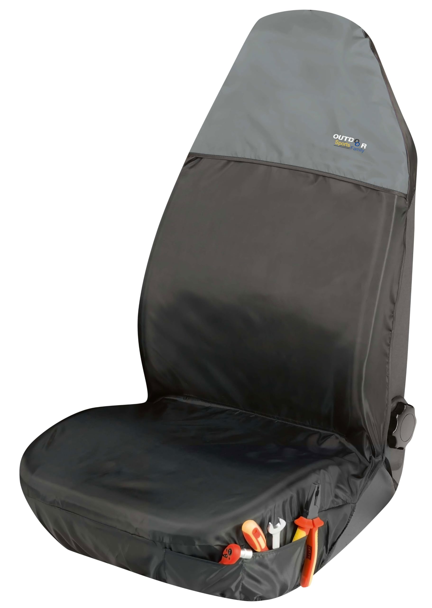 Premium Car Seat Protector for Outdoor Sports - Waterproof & Non-Slip - Universal Fit for Cars, SUVs & Trucks - Ideal for Camping, Hiking & Road Trips (Grey)