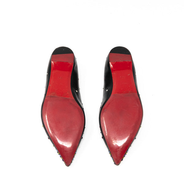 Christian Louboutin Black Degrastrass Flats Women's Size 36.5 | Luxury Designer Ballet Flats for Women | Perfect for Office, Parties & Special Occasions