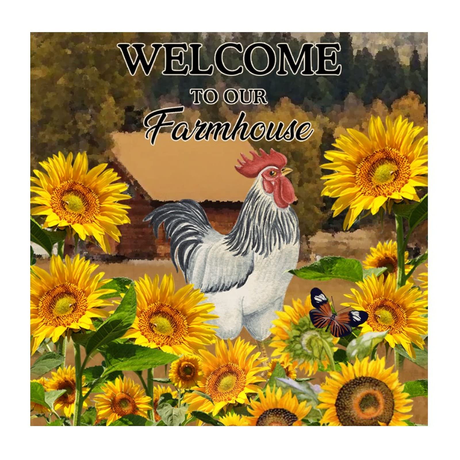 Farmhouse Wall Art Stickers - Reusable Vinyl Decals for Kitchen, Office, Nursery & Mirrors | Rooster & Garden Themed Farm Decor | Perfect for Home, Farmhouse, and Country Style Interior Design