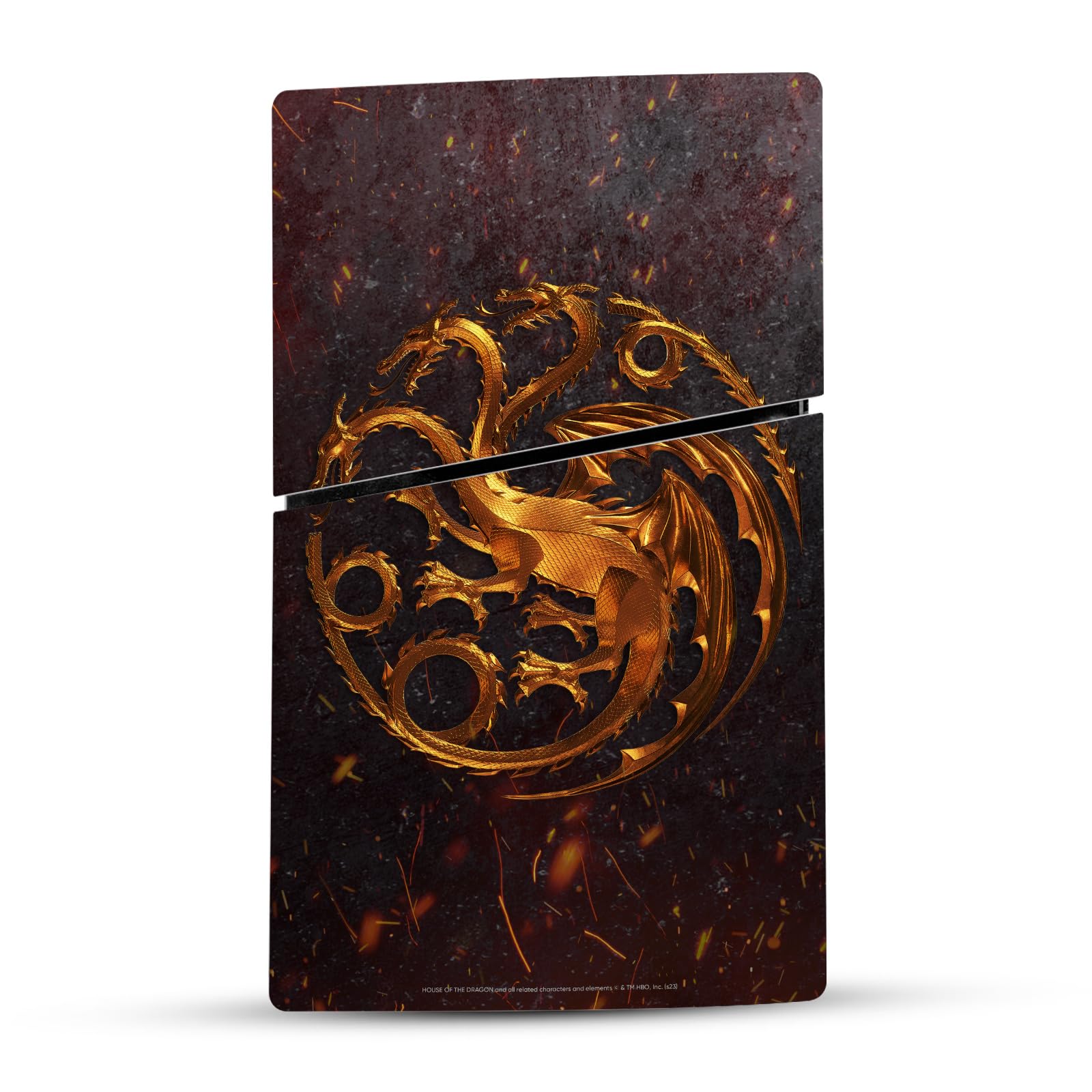Official House of The Dragon TV Series Targaryen Sigil Vinyl Sticker - Compatible with PS5 Slim/PRO Digital Edition Console - Premium Gaming Skin Decal for Customization - Perfect for Game Room Decor & Gamer Gift Ideas