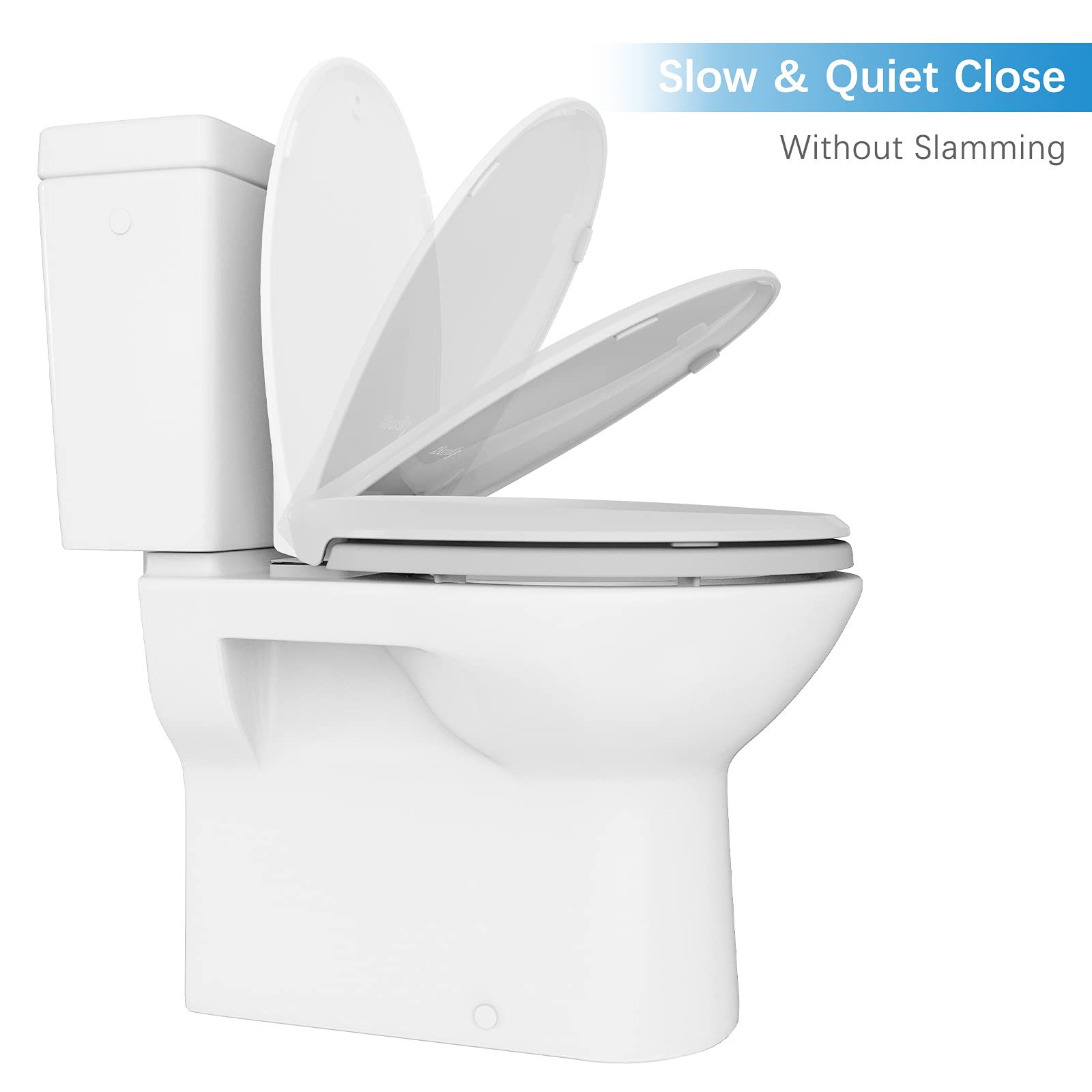 **GAOMON Durable Round Toilet Seat with Soft Close - Easy to Install & Clean, Fits Most Round Toilets - White | Perfect for Bathroom, Home & Office Use**