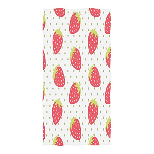 Xigua Quick Dry Super Absorbent Strawberry Beach Towel - Lightweight Oversized Sand-Free Towel for Swimming, Sports, Beach & Gym - Perfect for Poolside Lounging, Yoga, and Summer Vacations