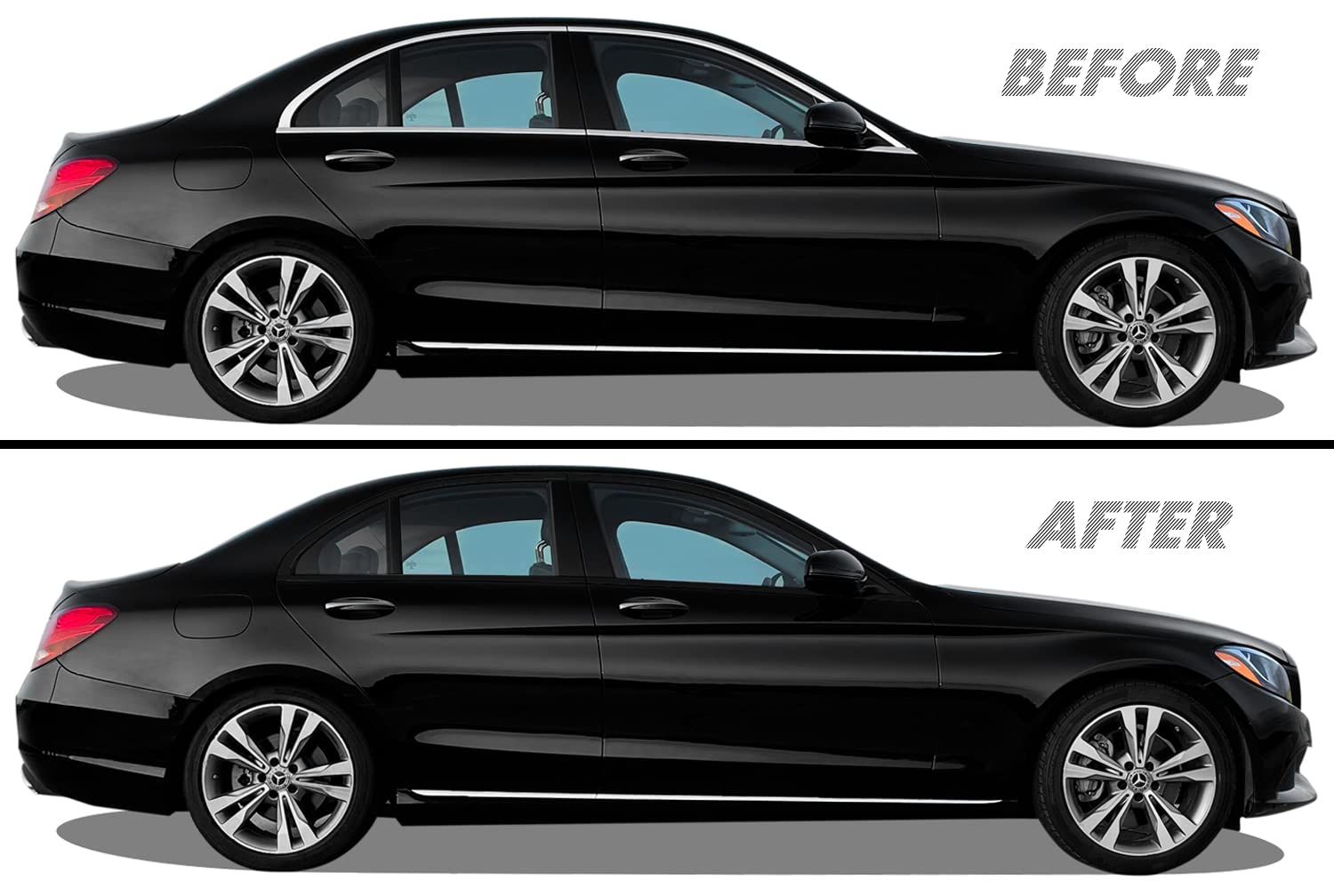 2015-2021 Mercedes C Class Chrome Delete Kit - Matte Black Vinyl Overlay for Window Trim | DIY Car Exterior Upgrade | Perfect for Customization & Luxury Vehicle Styling