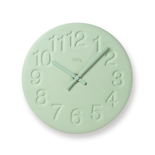 Lemnos LC11-08 GN Wall Clock - Analog Diatomaceous Earth Clock in Green - Stylish Home & Office Decor for Living Room, Bedroom or Kitchen
