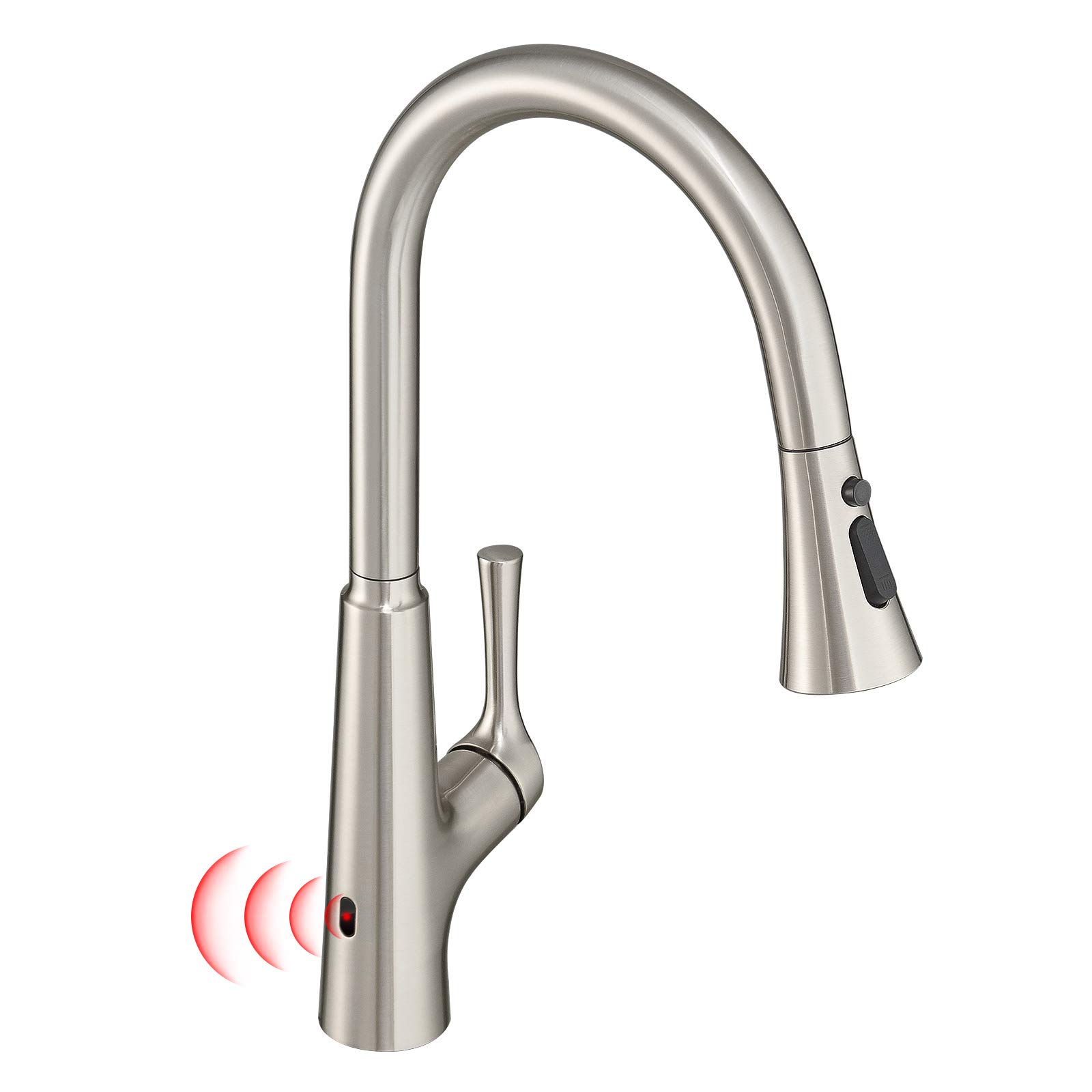 GIMILI Touchless Kitchen Faucet with Pull Down Sprayer - Motion Sensor Activated Hands-Free Sink Faucet in Brushed Nickel | Ideal for Modern Kitchens, Busy Families & Hygienic Cooking