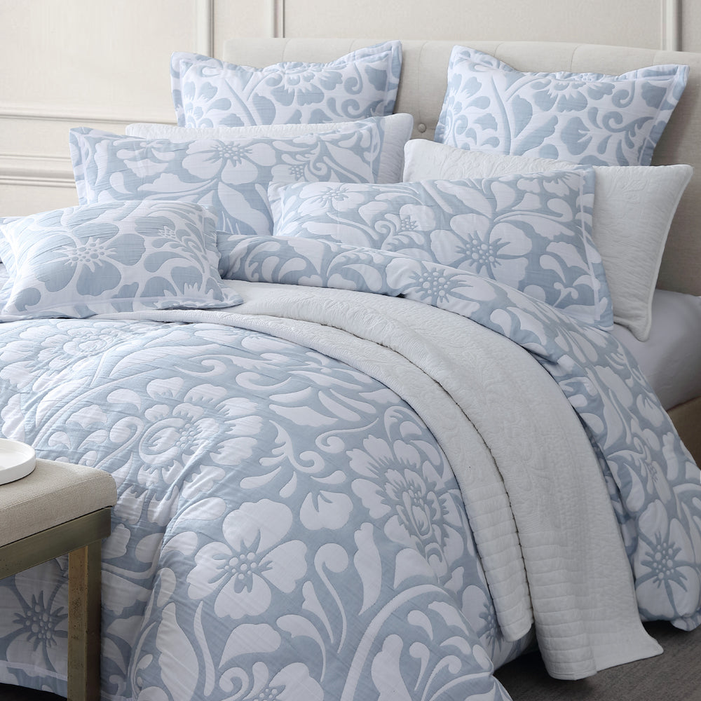 Eleanor Sky Quilt Cover Set King Size - Soft Luxury Bedding Set for Master Bedroom | Perfect for Home Decor, Guest Rooms & Cozy Winter Nights