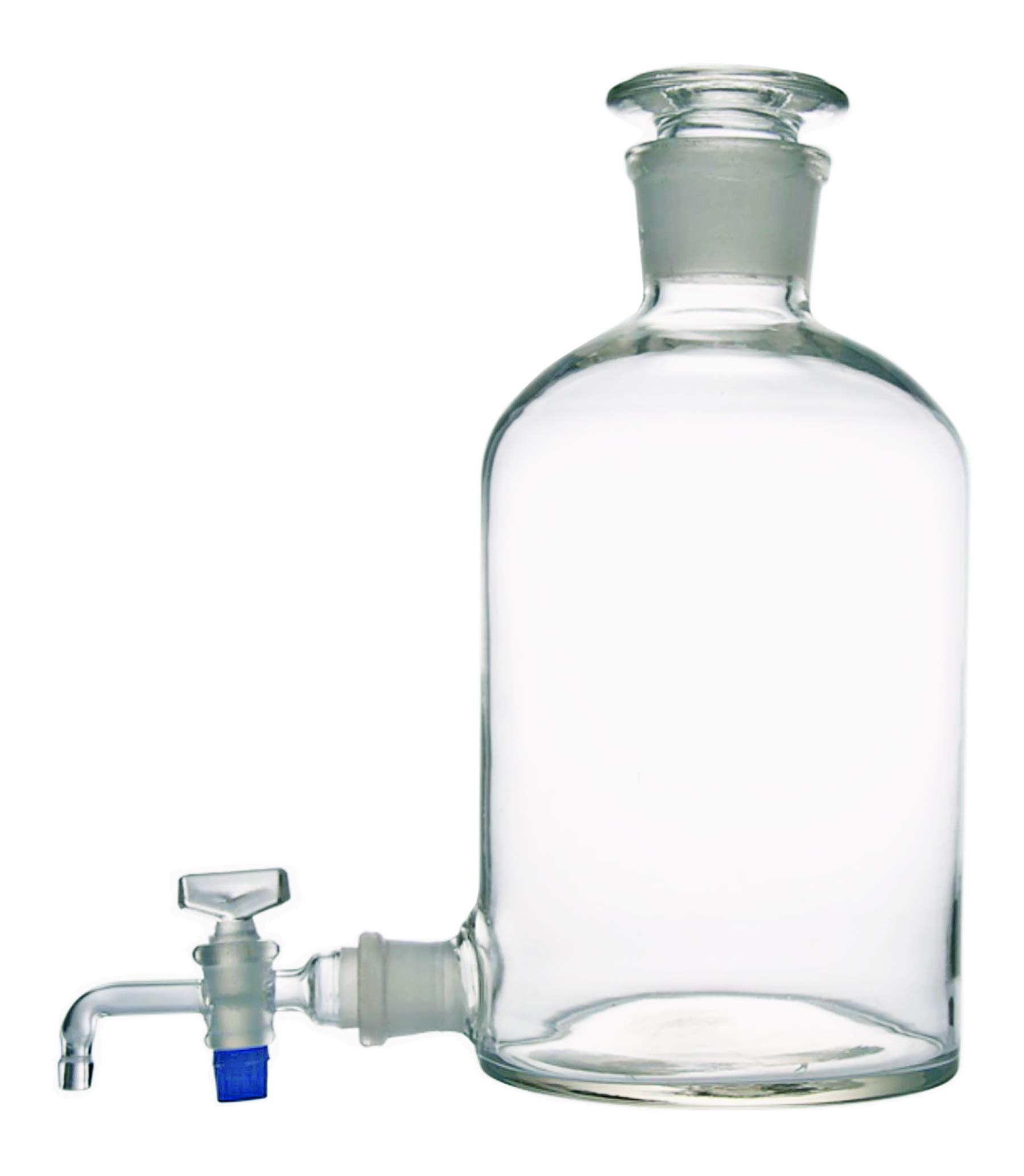 MAM-2500 2500ml Glass Aspirator Bottle with Glass Stopcock & Ground Stopper - Lab Filtration, Chemical Storage, and Scientific Experiments