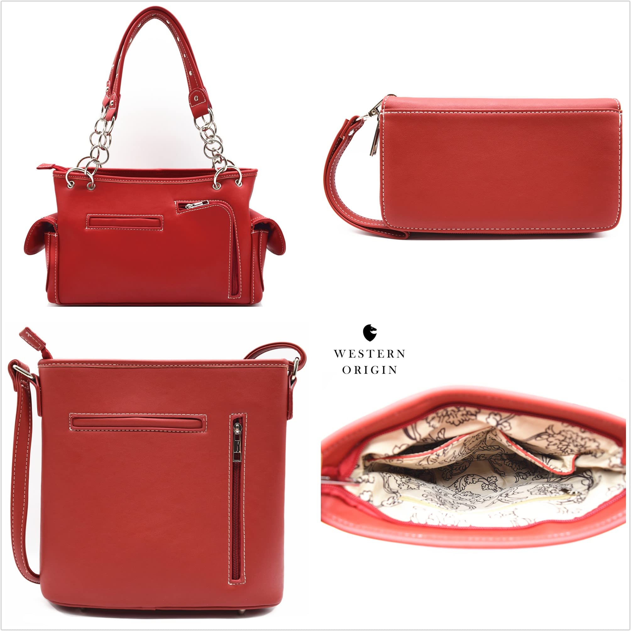 USA Flag Concealed Carry Purse for Women - Patriotic Stars & Stripes Shoulder Bag with Crossbody Strap & Wallet - Perfect for Everyday Use, Travel, and Concealed Carry