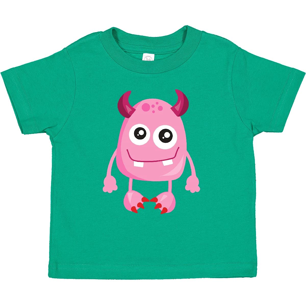 Inktastic Cute Pink Monster Toddler T-Shirt with Horns - Funny Graphic Tee for Kids, Boys & Girls - Perfect for Playdates, Birthday Parties & Everyday Wear