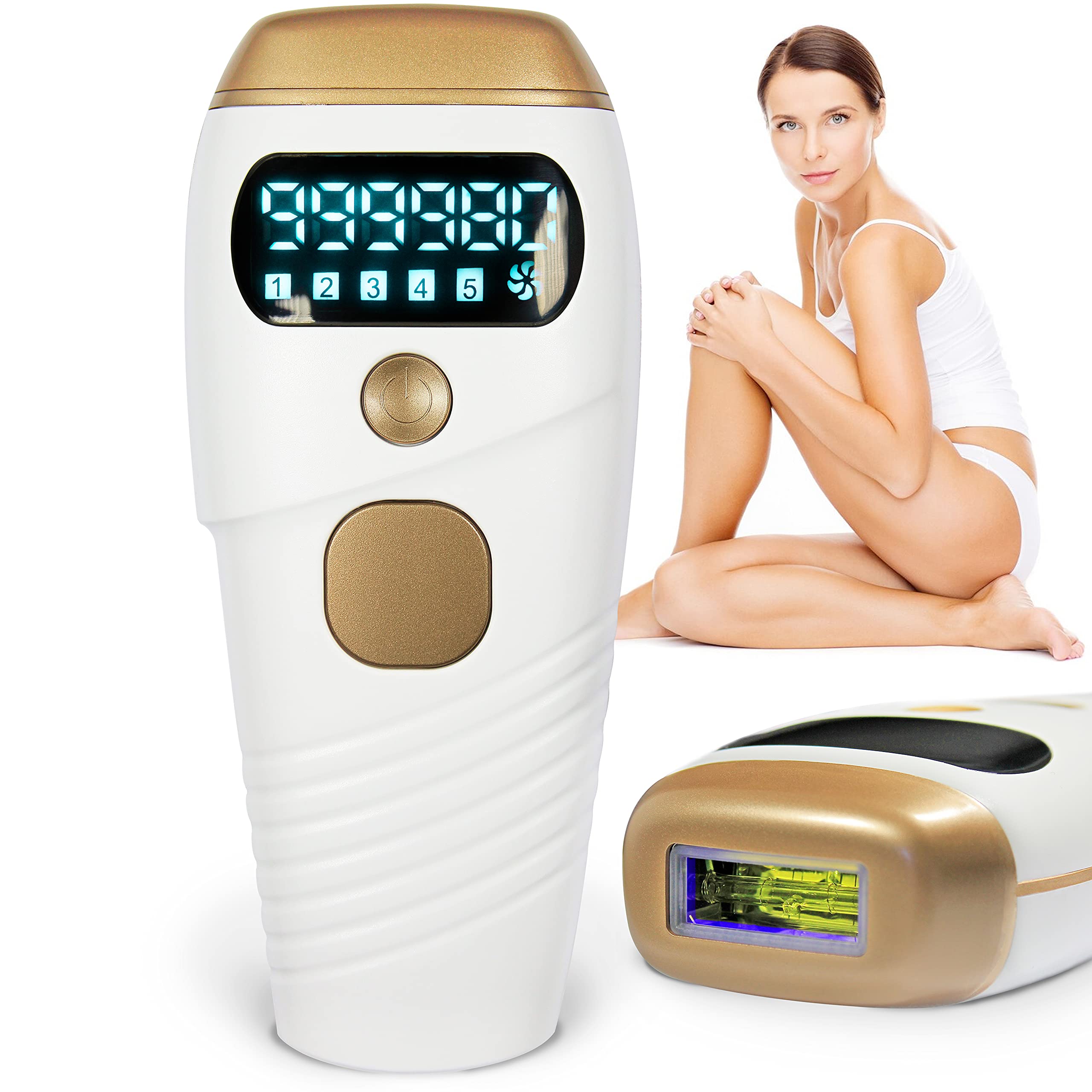 IPL Hair Removal Device for Women & Men - Permanent Laser Hair Remover for Sensitive Skin - At-Home Hair Removal System for Face, Legs, Armpits & Bikini Line - Painless & Effective Hair Reduction Treatment