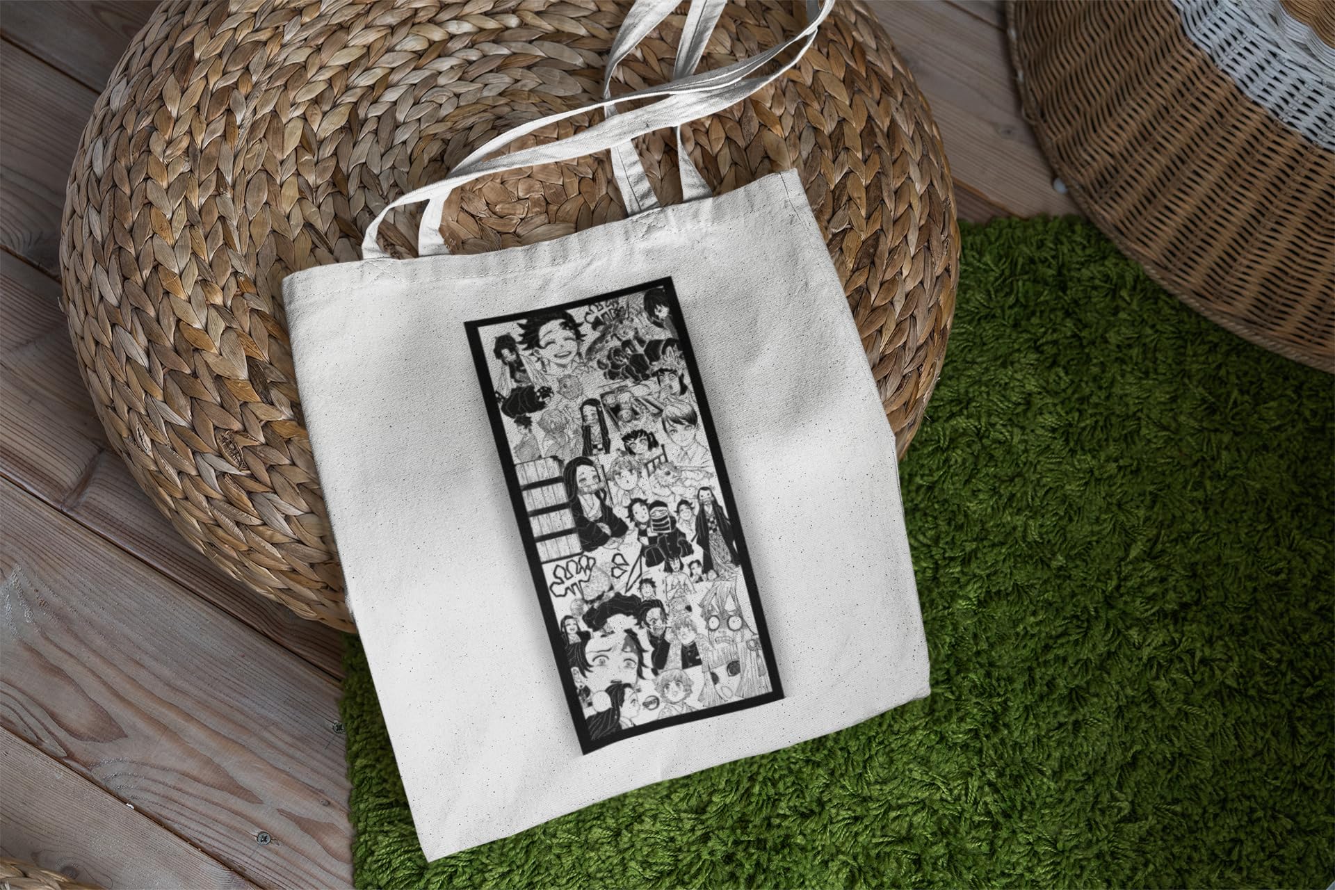 Eshaaver Anime Haven Tote Bag - Lightweight & Durable Anime Themed Shoulder Bag for School, Work & Shopping - Perfect Gift for Anime Fans