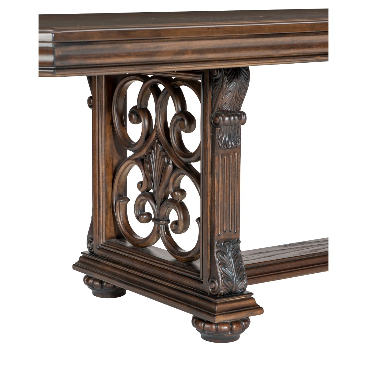 Bergen Collection Dark Oak Dining Table - 72 Inch Solid Wood Farmhouse Table for 6-8 People - Perfect for Dining Room, Kitchen, or Open Concept Living Space