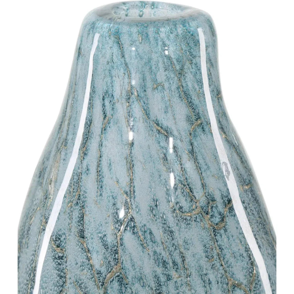 18 Inch Tyne Blue Glass Vase - Elegant Home Decor for Centerpieces, Wedding Flowers & Modern Interior Design