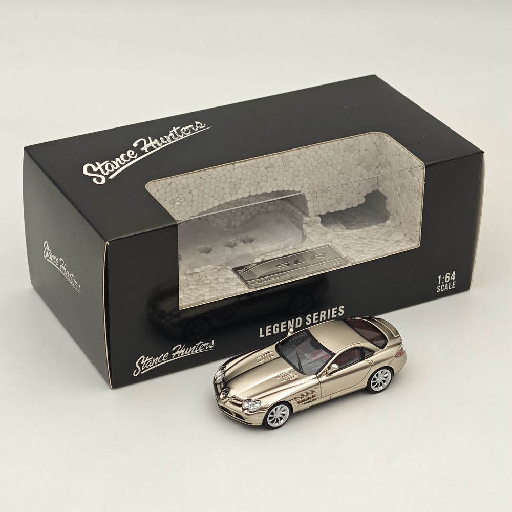 1/64 Scale Stance Hunters Mercedes Benz McLaren SLR Gold Legend Series Diecast Model Car - Rare Collectible for Car Enthusiasts & Display Showcase - Perfect for Gifts, Home Decor, and Racing Fans Collection