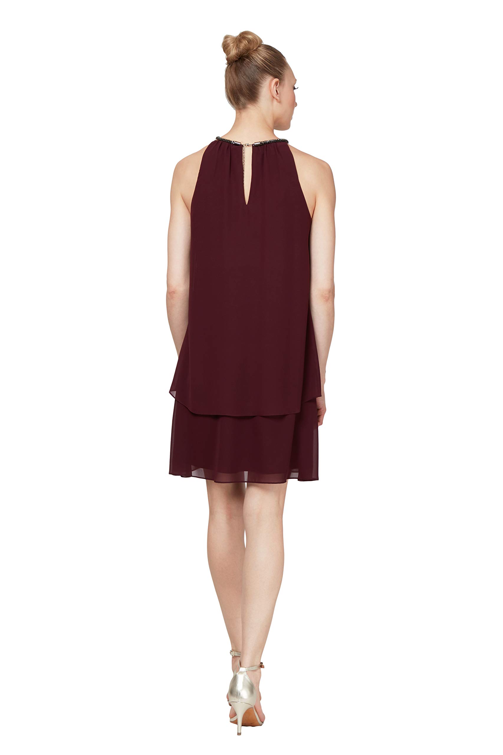 Elegant Beaded Halter Neck Cocktail Dress for Women - Wedding Guest & Party Gown in Petite & Regular Sizes | Perfect for Evening Events, Formal Occasions & Special Celebrations