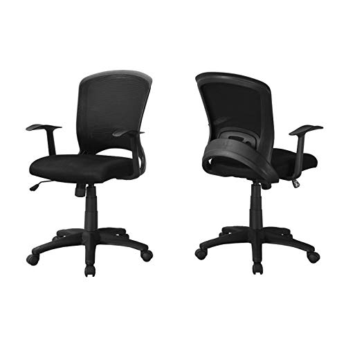 Scranton & Co Modern Adjustable Mid Back Office Chair - Ergonomic Mesh Desk Chair with Lumbar Support & Swivel Base - Perfect for Home Office, Gaming & Workspace (Black)