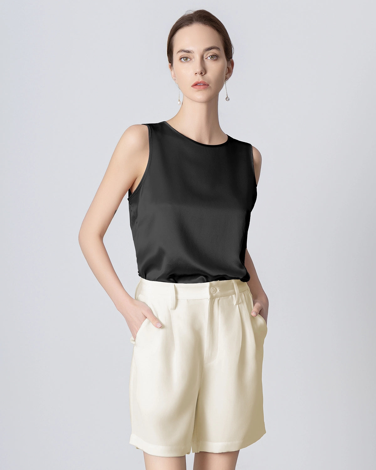 Premium 40 Momme Silk Bermuda Shorts for Women - Soft, Breathable & Comfortable - Perfect for Summer, Travel & Lounge Wear