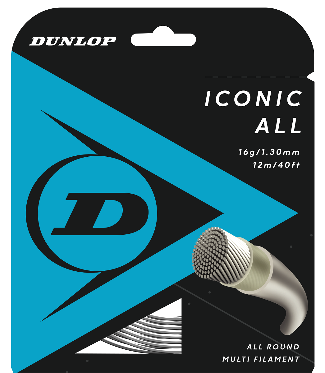 Dunlop Iconic All 17/1.25 Natural Tennis String - Premium Performance for Competitive Play & Training