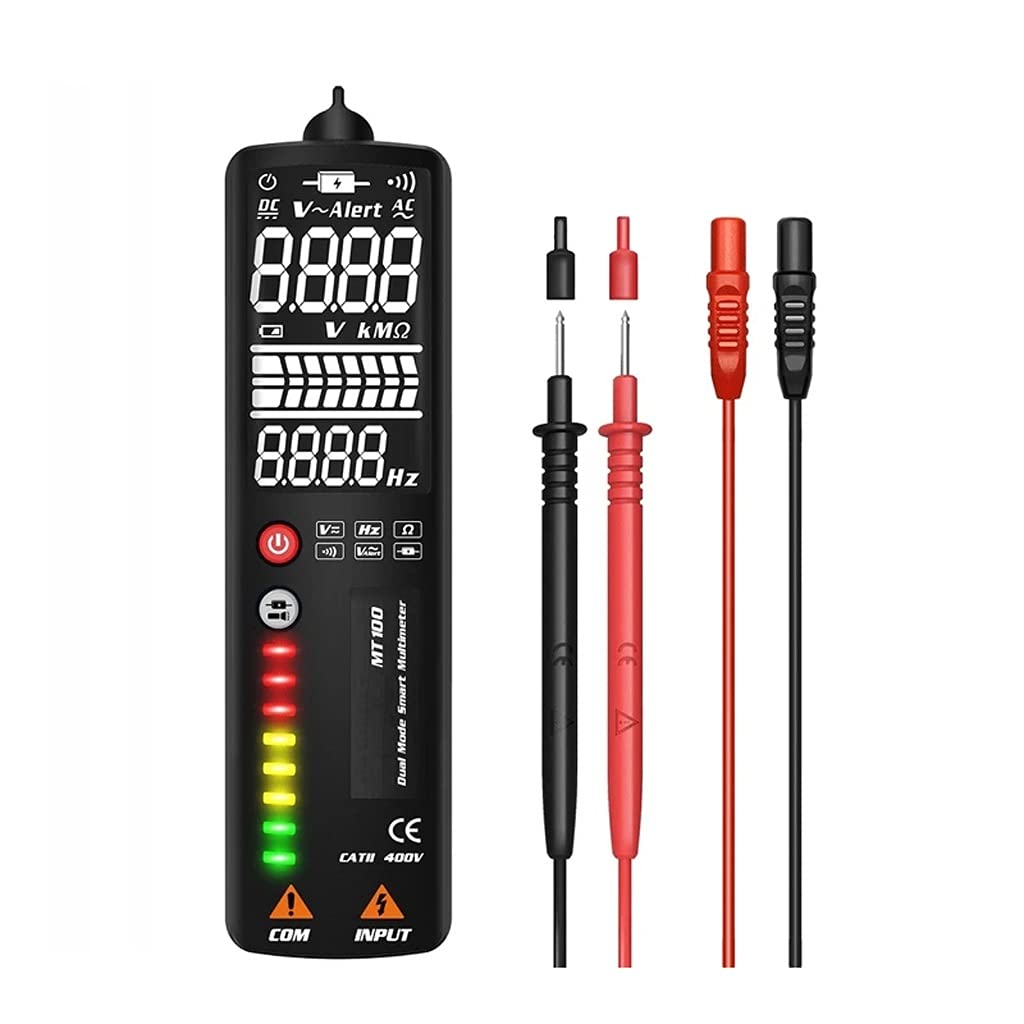 WDBBY MT100 Digital Multimeter - 3-Line LCD Display, Voltage Tester with Analog Bar, Measures AC/DC Voltage, Current, Resistance, Ohm, Hz - Perfect for Electricians, DIY Home Repairs & Automotive Diagnostics