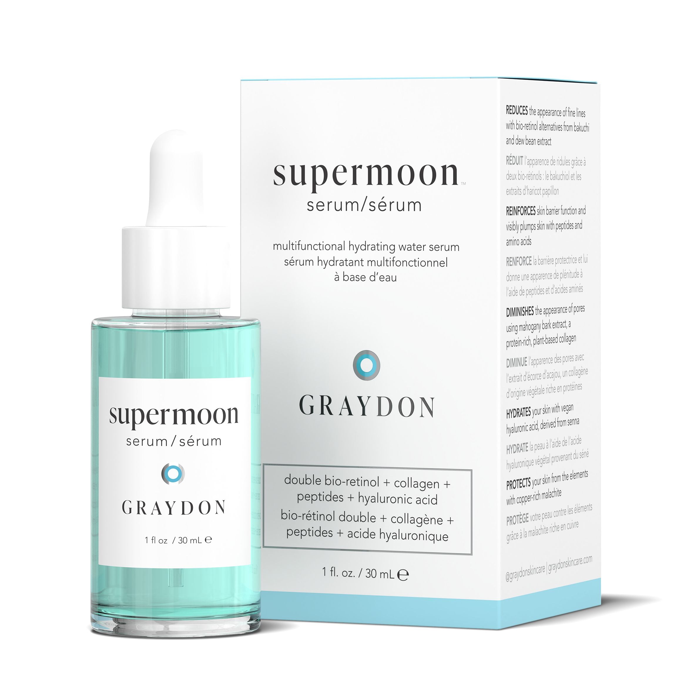 Graydon Supermoon Serum - Organic Facial Serum for Glowing Skin | Hydrating & Brightening Night Treatment | Perfect for Dry Skin & Anti-Aging Routine