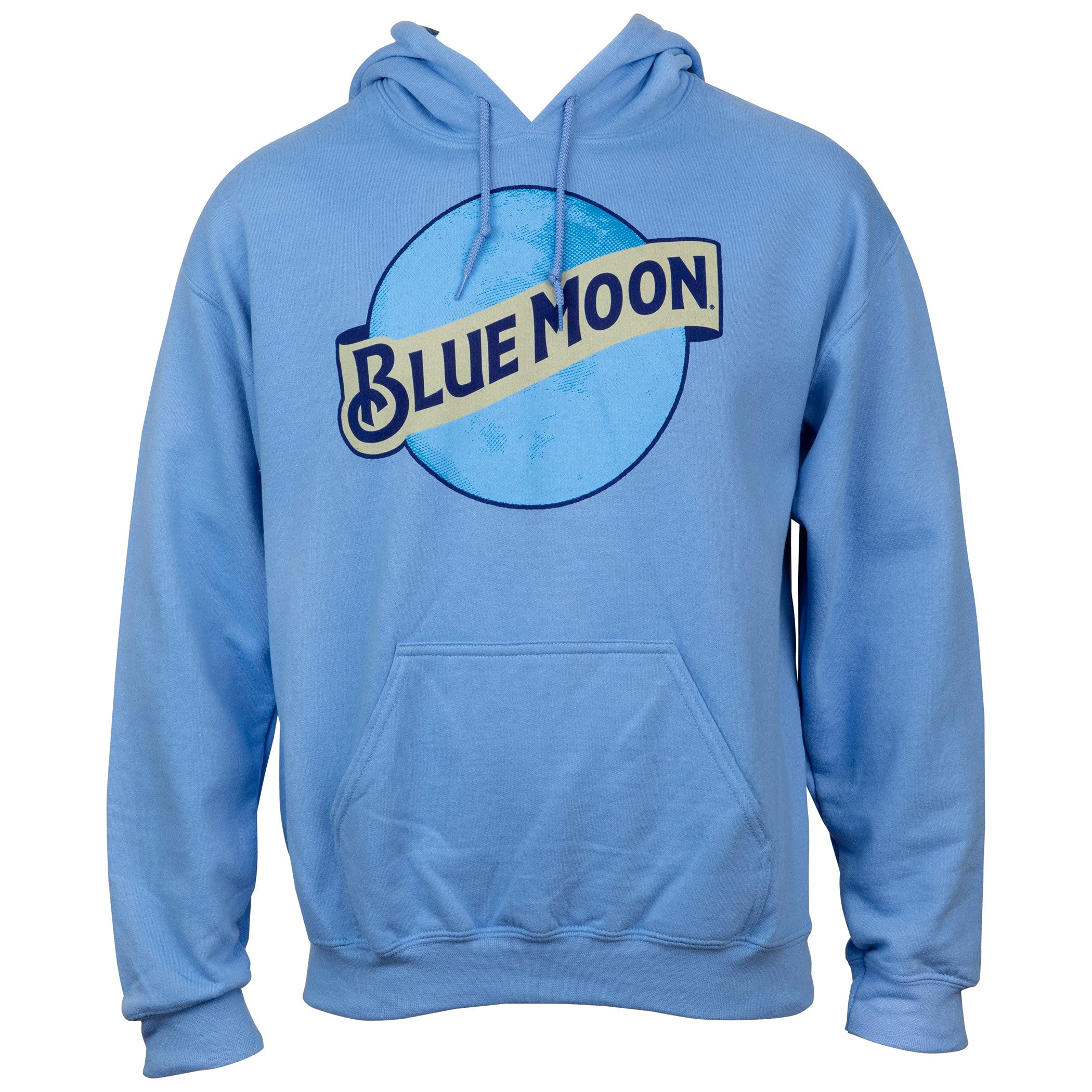 Blue Moon Classic Logo Baby Blue Hoodie for Men & Women - Soft Cotton Pullover Sweatshirt for Casual Wear, Street Style & Loungewear
