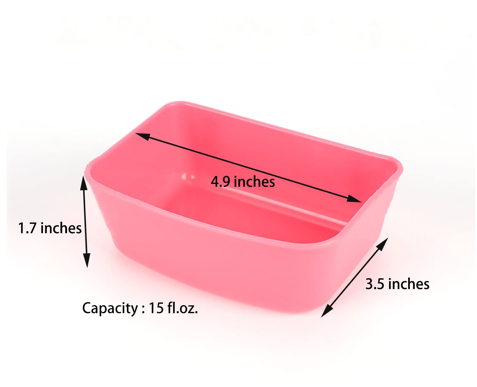 3-Pack Hanging Rabbit Feeder & Waterer - 15oz Durable Plastic Food & Water Bowl for Chickens, Guinea Pigs, Pigeons, Doves, Puppies, Cats, Birds & Small Pets - Perfect for Cages, Coops & Outdoor Use