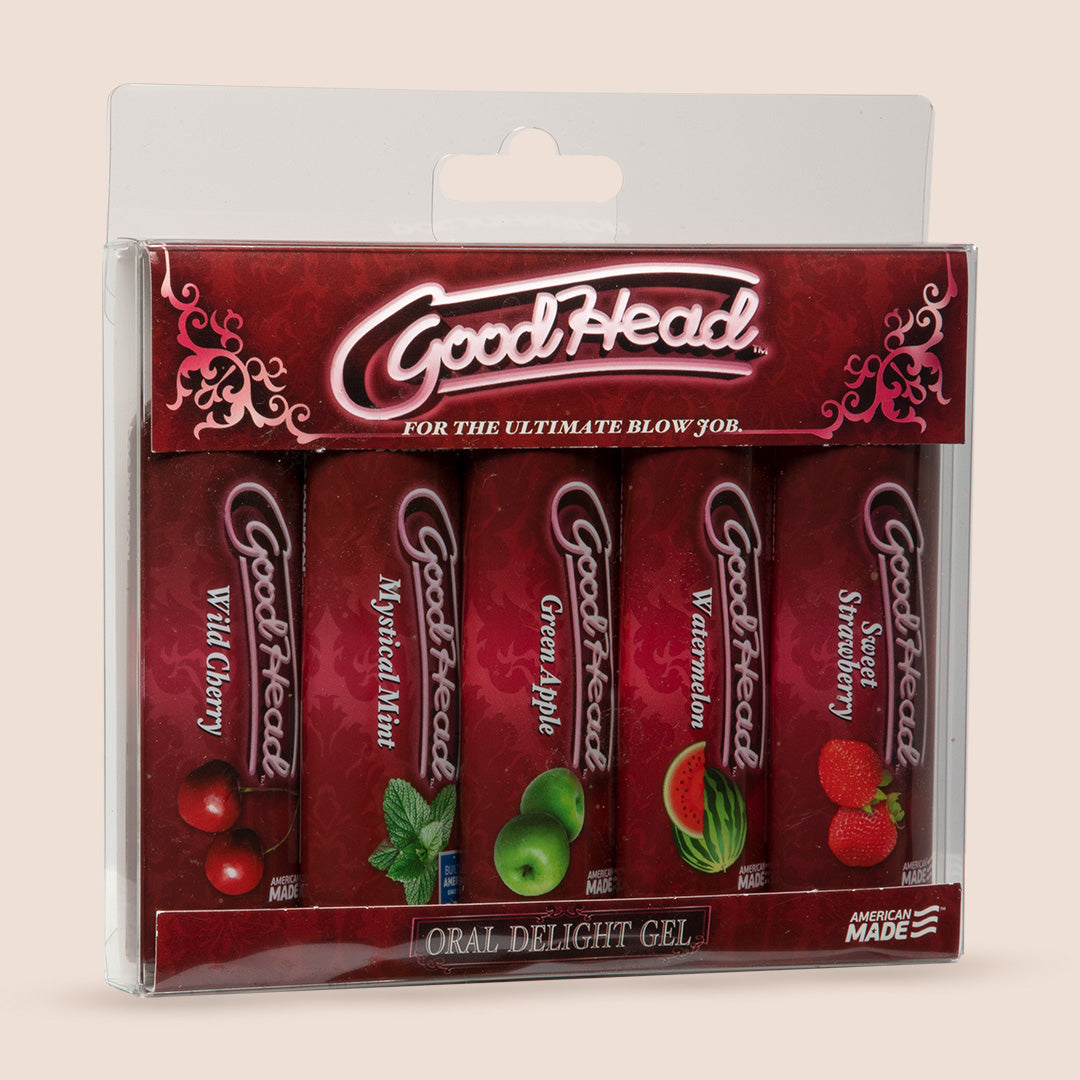Goodhead™ Oral Delight Gel - 5 Pack Edible Blow Job Enhancer for Couples | Strawberry, Chocolate & Vanilla Flavors | Intimate Lubricant for Enhanced Pleasure & Sensual Massage