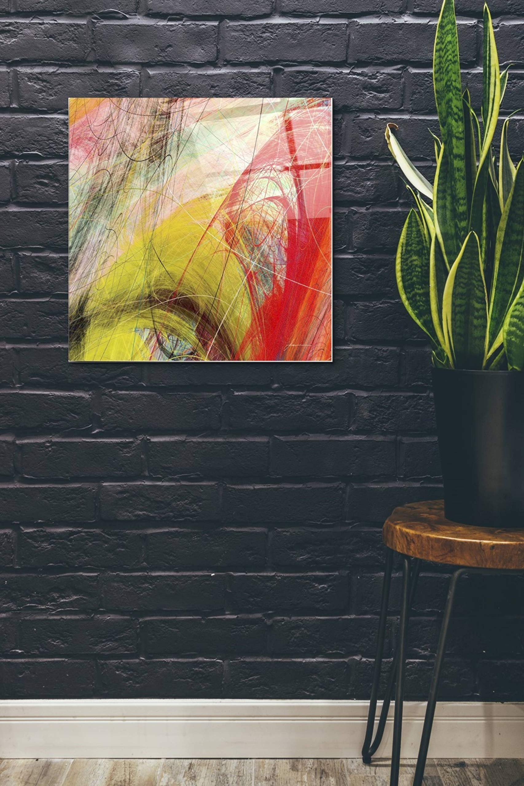 Epic Art 'String Tile I' by James Burghardt - Modern Acrylic Glass Wall Decor 24x24 Inches - Perfect for Living Room, Bedroom & Office Decor