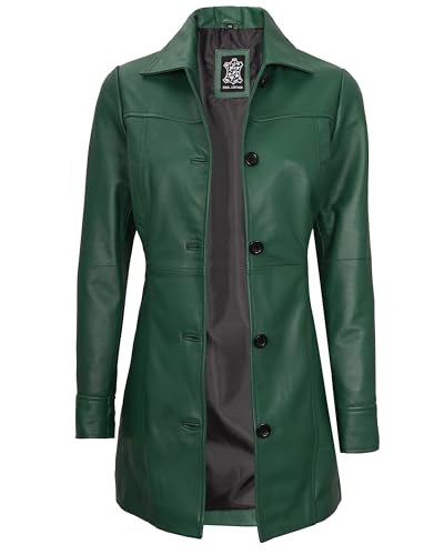 Kandis Leather Coat Women - Green