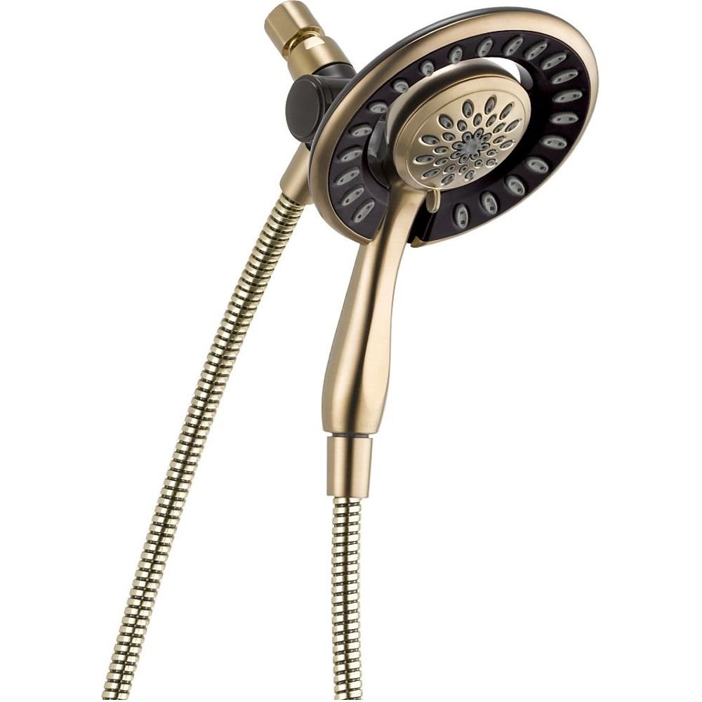 Delta Faucet 4-Spray In2ition 2-in-1 Dual Handheld Shower Head with Hose - Gold & Champagne Bronze Finish (Model 58065-CZ) - Detachable Shower Head for Bathroom, Spa & Relaxation - Perfect for Home, Hotel & Luxury Bathroom Upgrades