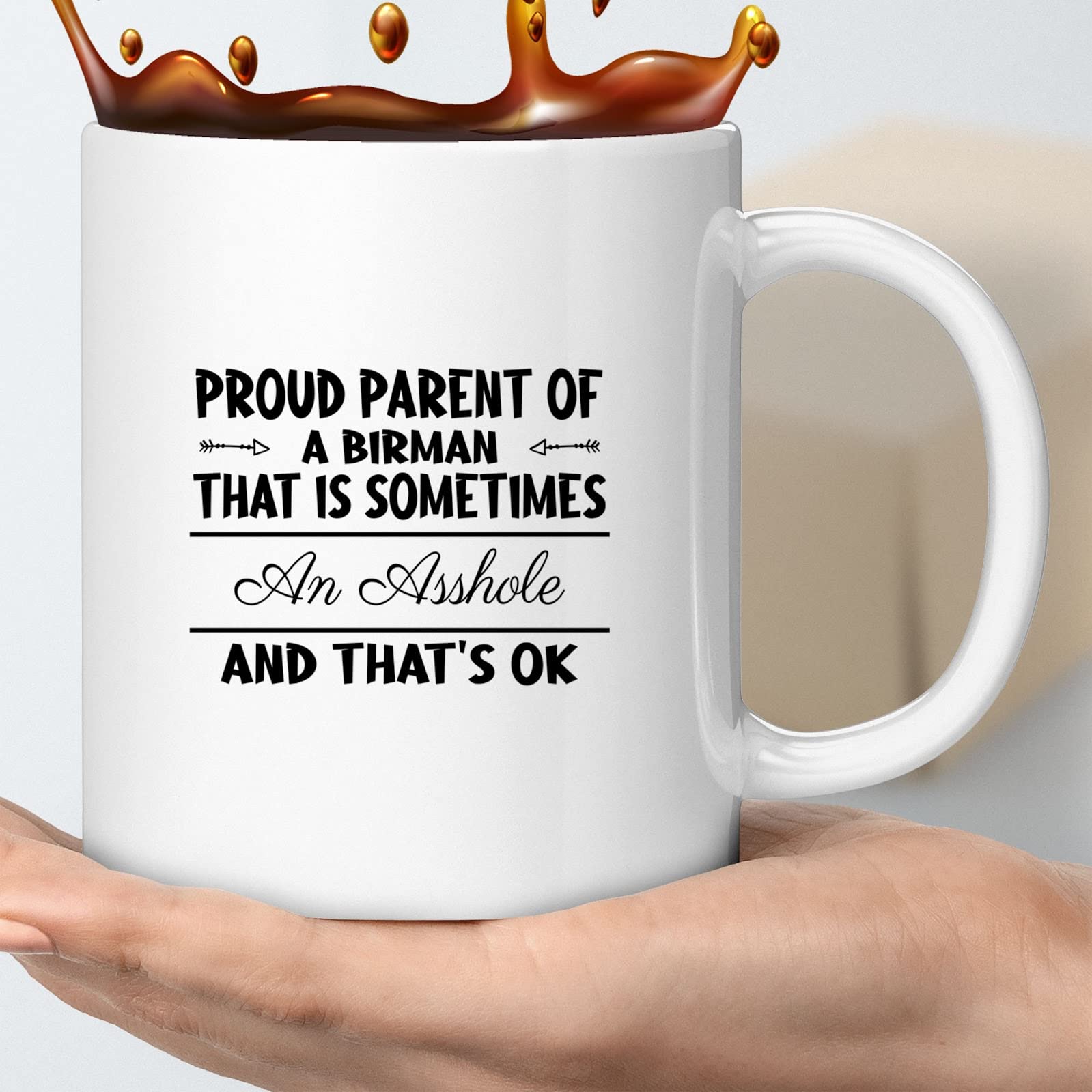 Birman Cat Themed Coffee Mug - Perfect Gift for Women & Cat Lovers - Ideal for Birman Mom Gifts, Office Use & Cozy Home Coffee Breaks