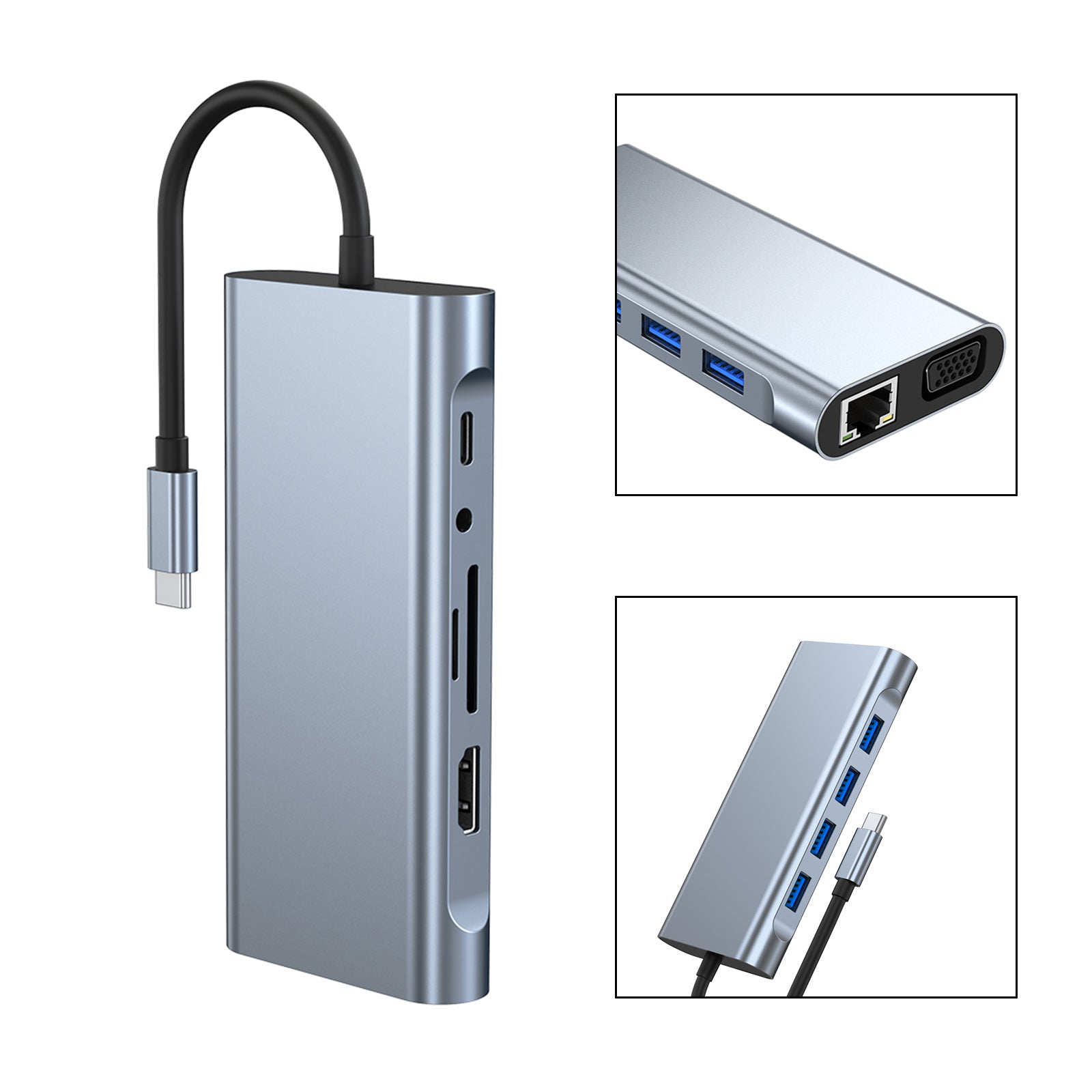 11-in-1 USB C Hub with 4K HDMI Output, USB 3.0 Ports, Multi-Function Dock for MacBook Pro/Air, iPad, Chromebook - Perfect for Home Office, Gaming & Video Conferencing
