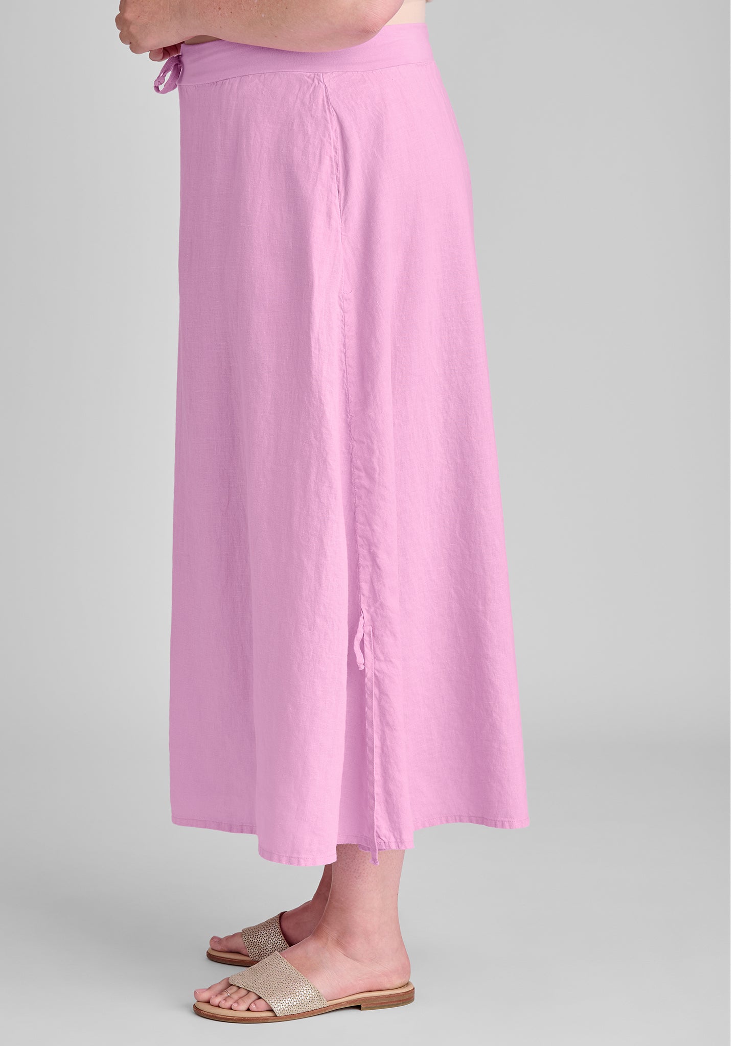 Elegant Cinched Waist Linen Maxi Skirt for Women | Flowy Summer Beach Dress | Perfect for Vacations, Weddings & Boho Outfits