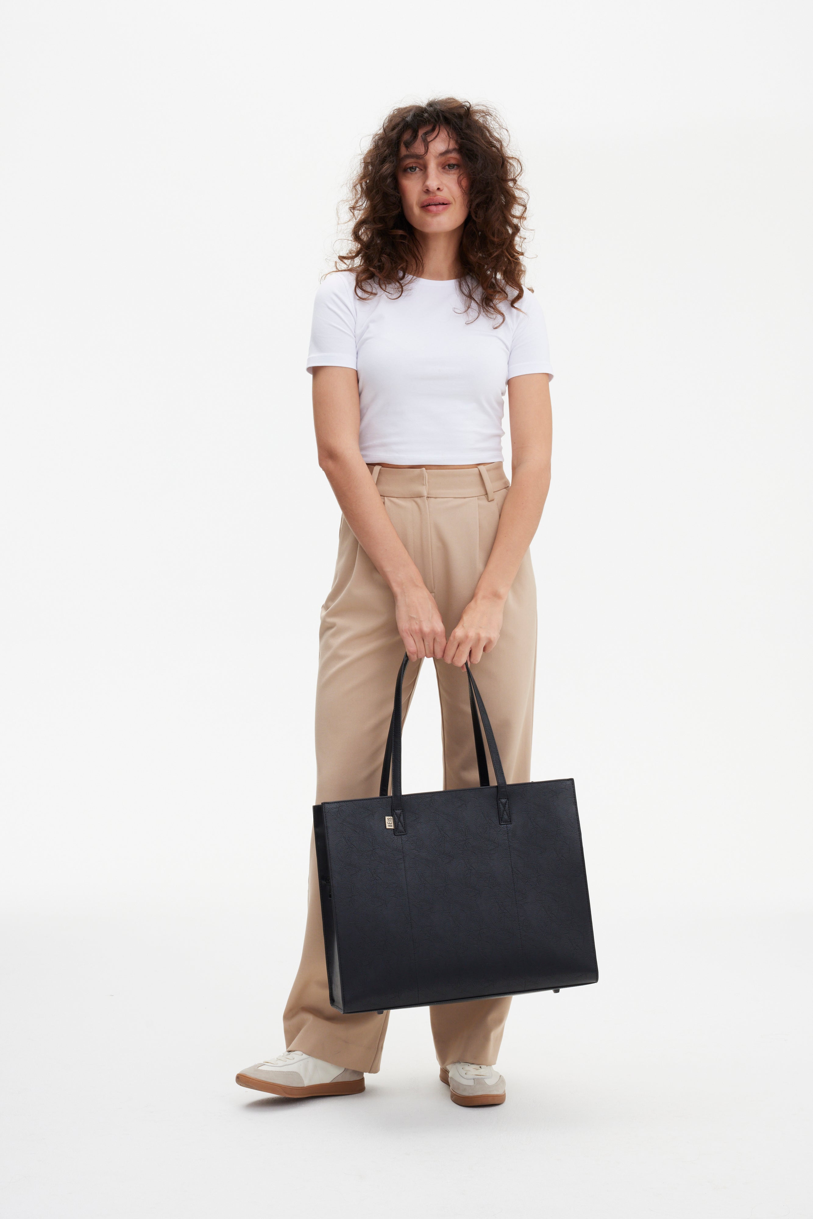 Stylish Large Black Work Tote Bag for Women - Professional Office Commute, Business Travel & Everyday Carry