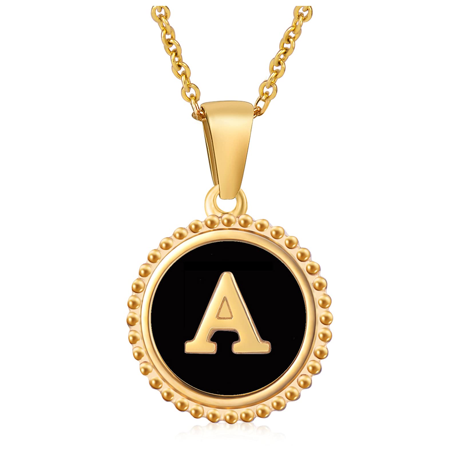 JAJAFOOK A-Z Letter Necklace for Women - Stainless Steel Pendant with Pearl Shell for Gifts | Birthday, Anniversary, Valentine's Day